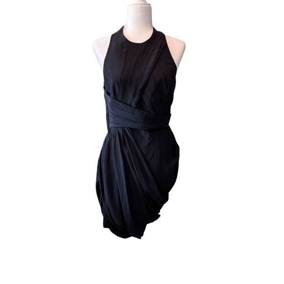 Zimmermann Sueded Draped Silk Halter Neck Cocktail Dress Size 2 Black Pleated - Picture 10 of 10